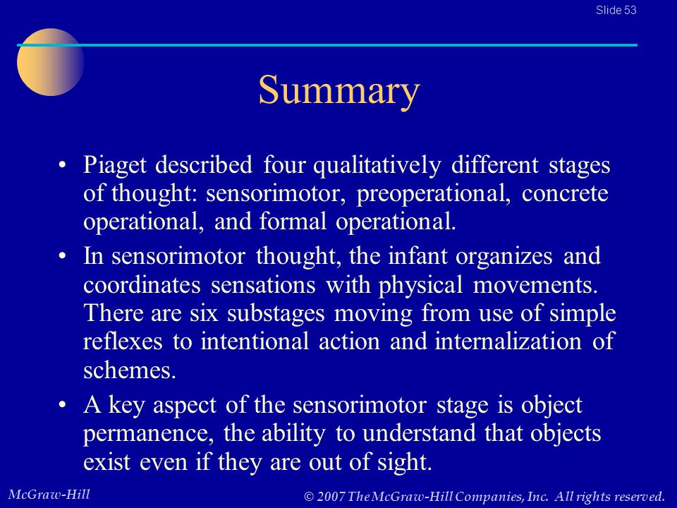Jean piaget theory summary clearance